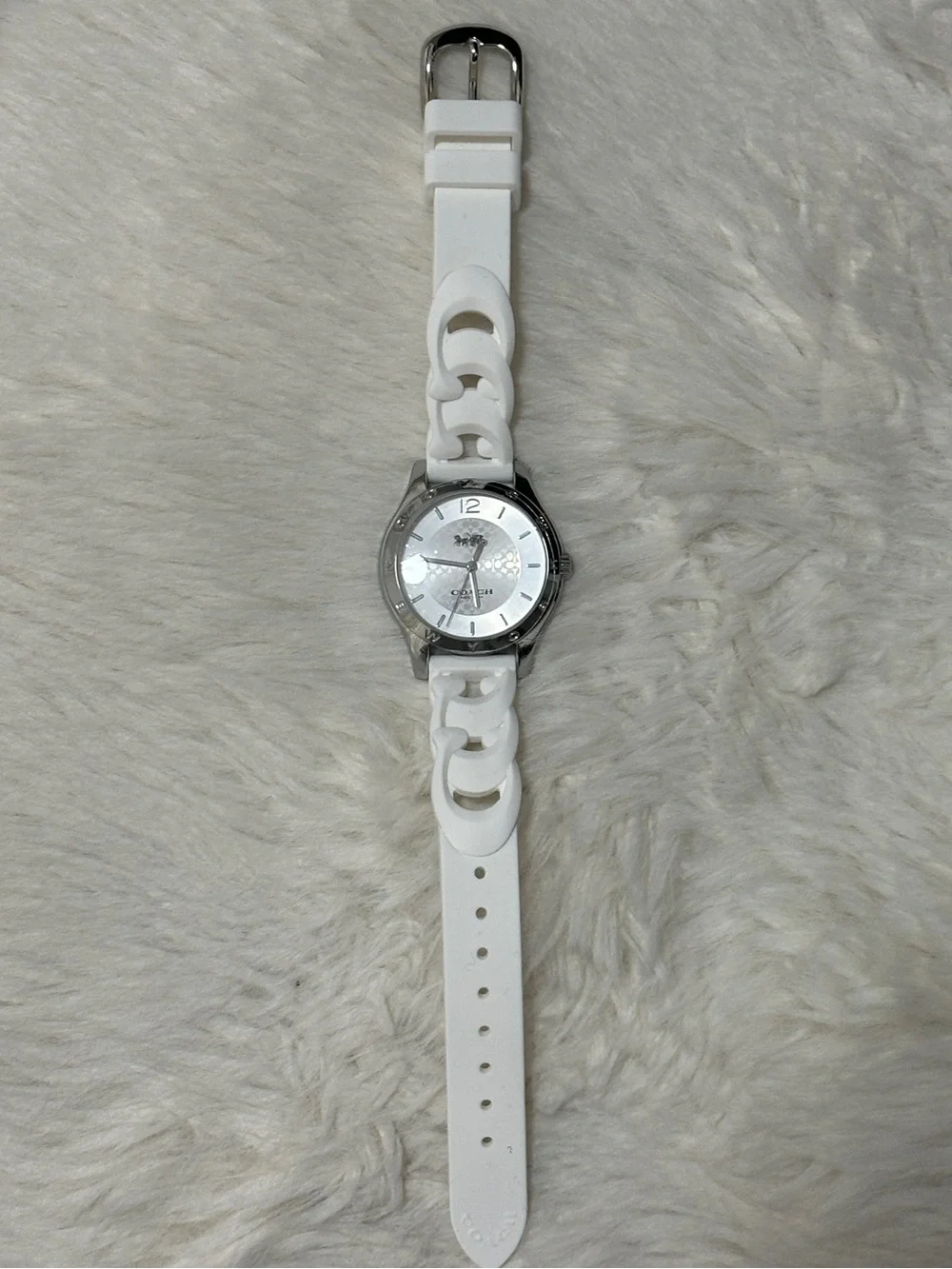 Coach White Women's Watch with Silver Dial